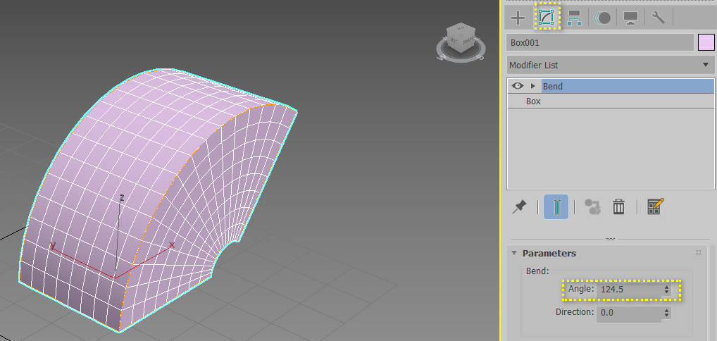 3ds max bend modify