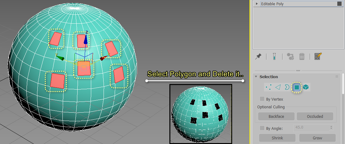 3Ds Max - Cap Holes - elements