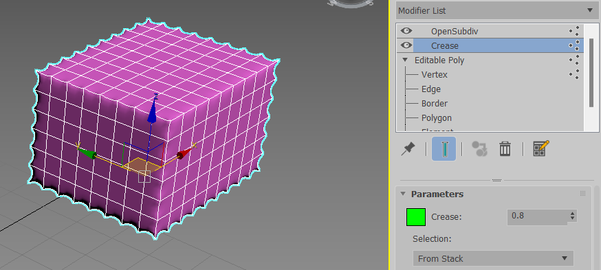 3Ds Max - crease modify